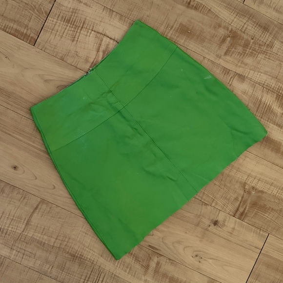 Maxima Dresses & Skirts - Green Vintage Soft Matte Leather Women's Mini Skirt